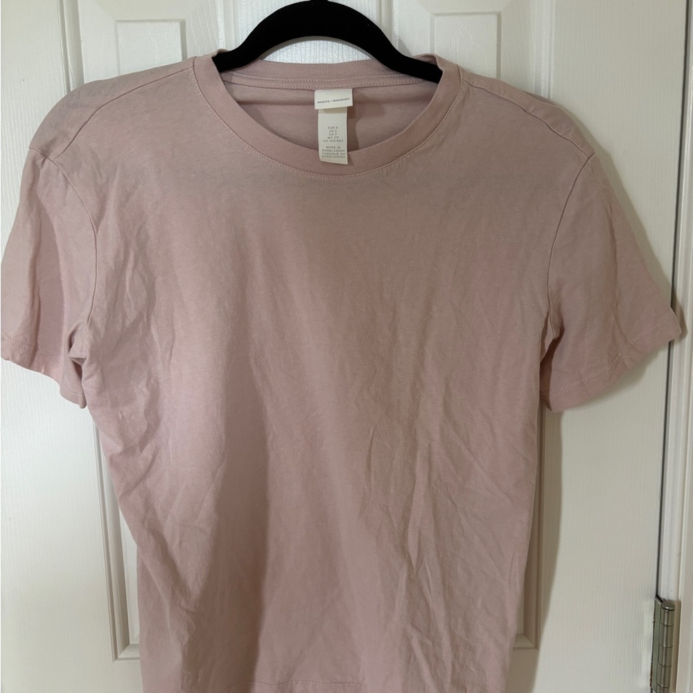 Muted Pink Crew Neck Tee by Zara
